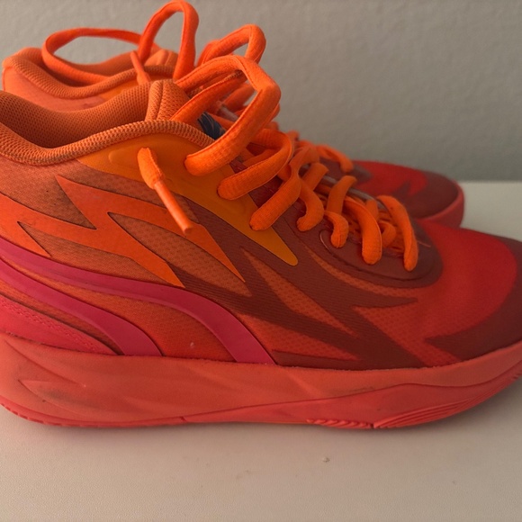 Puma Kids MB.02 "Fiery Coral/Ultra Orange" Sneakers US Boys Size 5.5 - Picture 1 of 6
